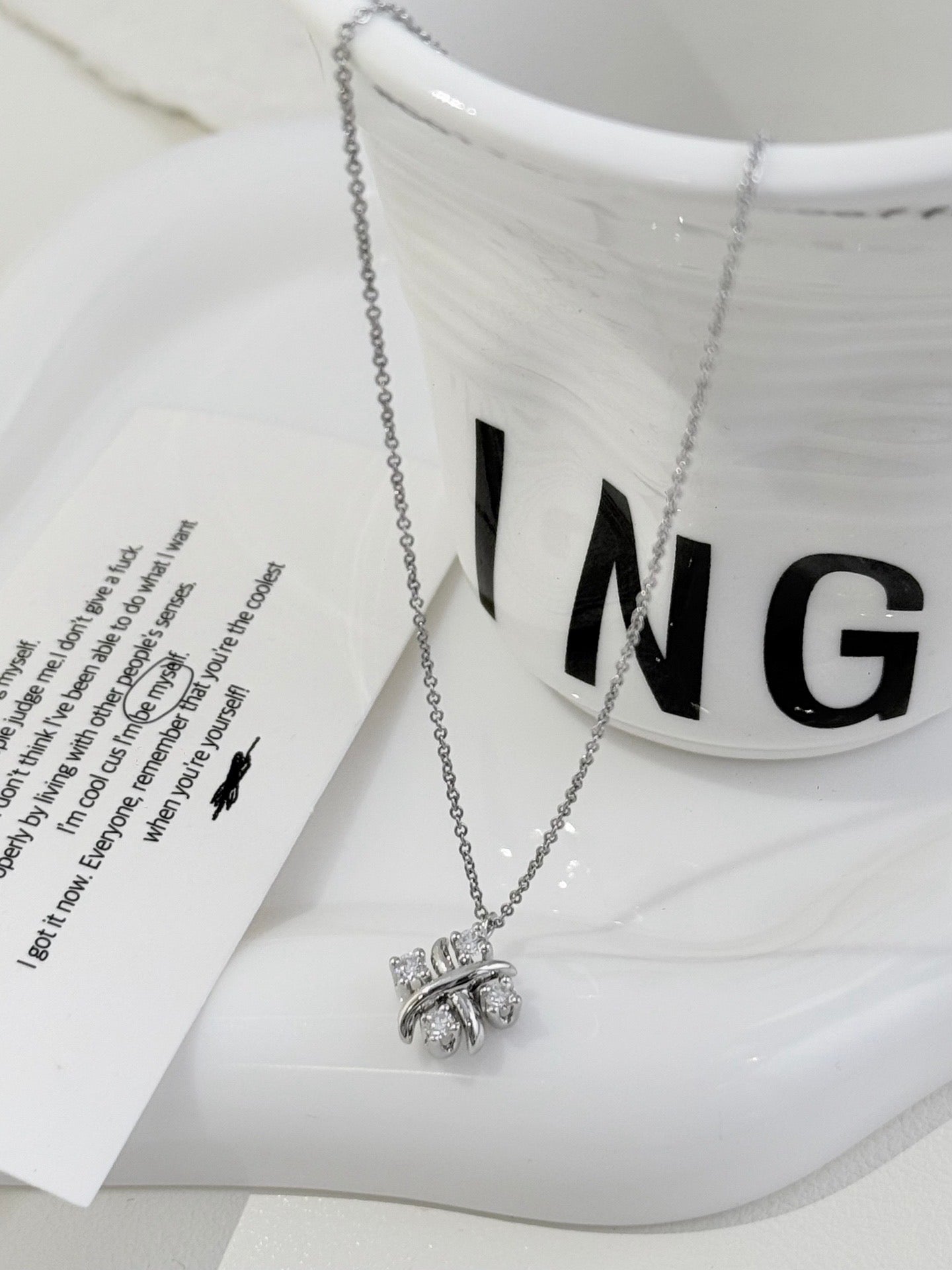 💕 Tiffany Sixteen Stone Necklace, Platinum & Diamonds #16085