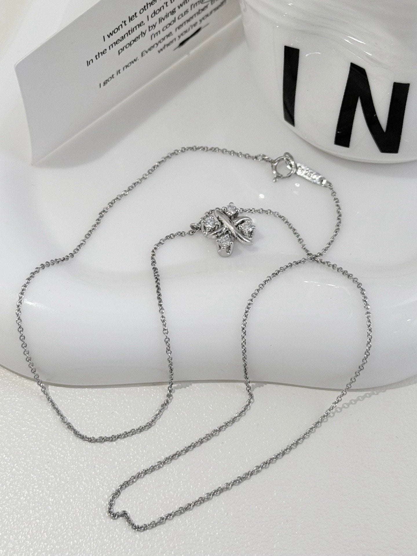 💕 Tiffany Sixteen Stone Necklace, Platinum & Diamonds #16085