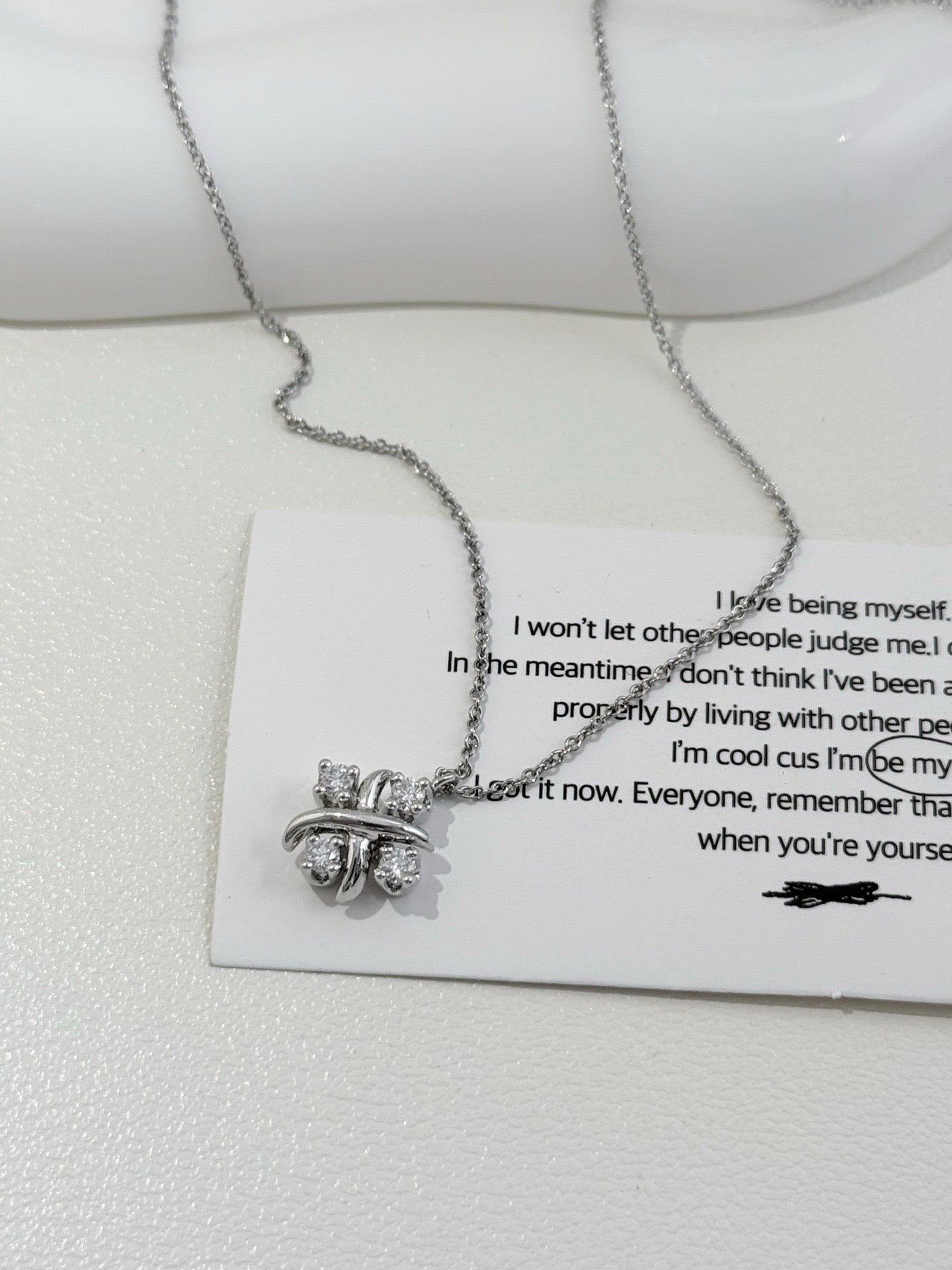 💕 Tiffany Sixteen Stone Necklace, Platinum & Diamonds #16085