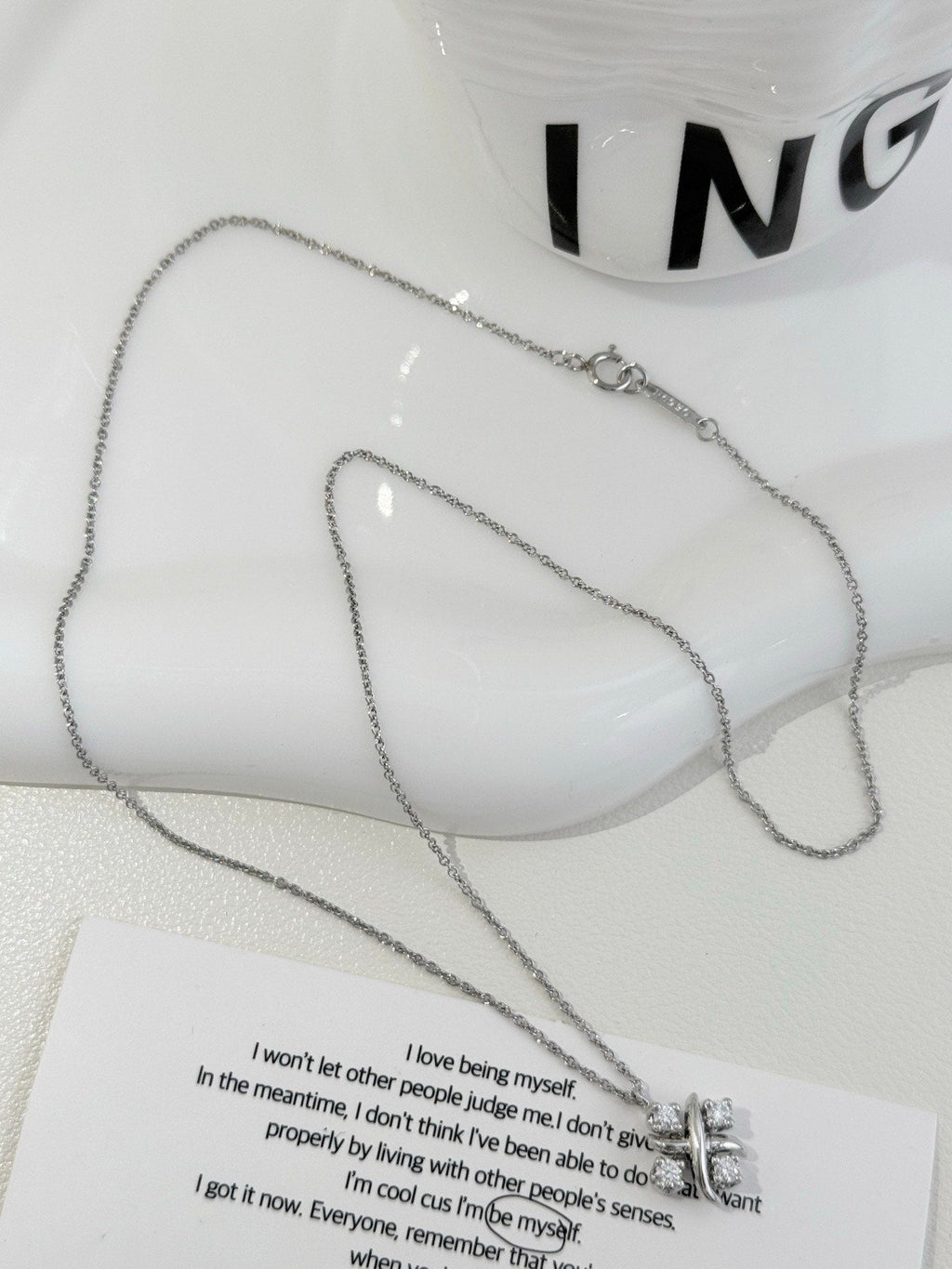 💕 Tiffany Sixteen Stone Necklace, Platinum & Diamonds #16085