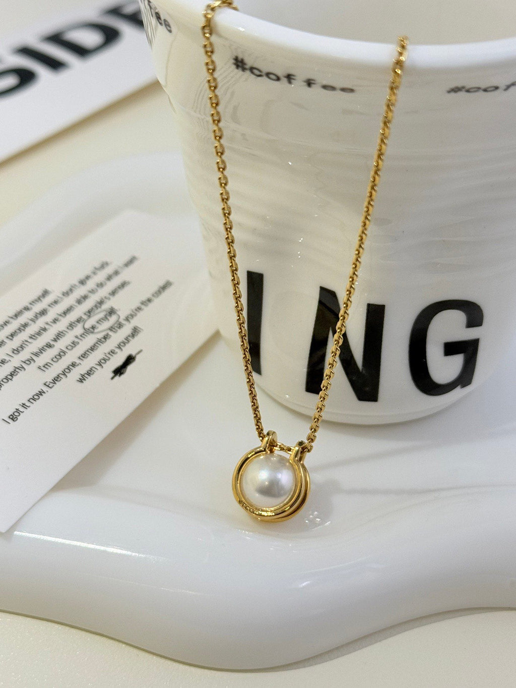 💕 Tiffany Hardware Pearl Necklace, 18k Yellow Gold & Diamonds #16087