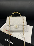 🍒 Chanel Light Gray Handle Flap Bag, B6759#