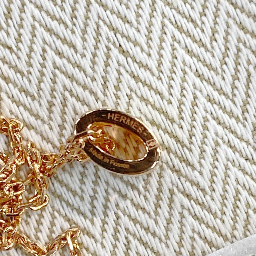 HERMES POP H collection rose gold white with pendant necklace