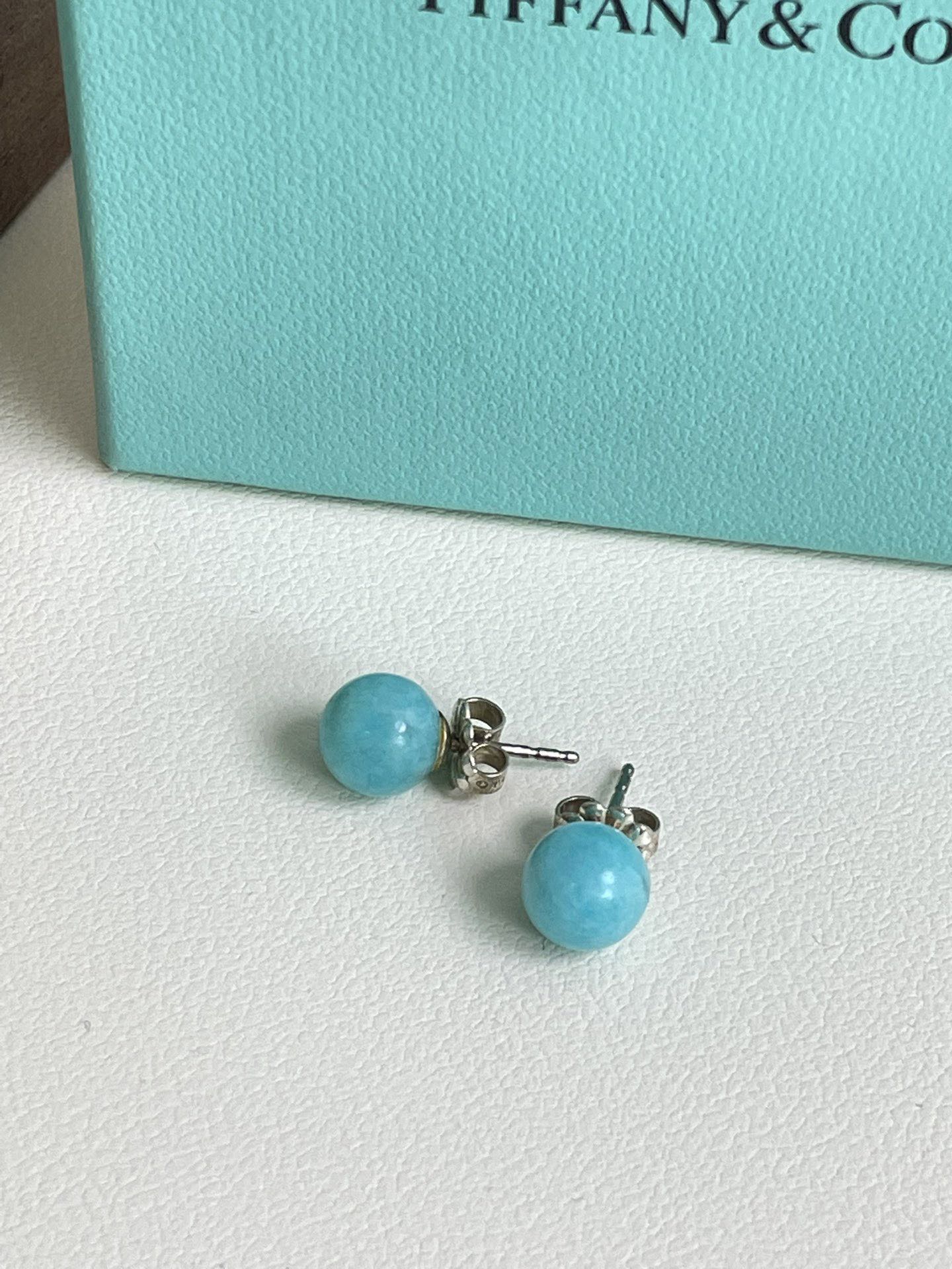 💕 Tiffany & Co. 925 Silver Amazonite Earrings #15818