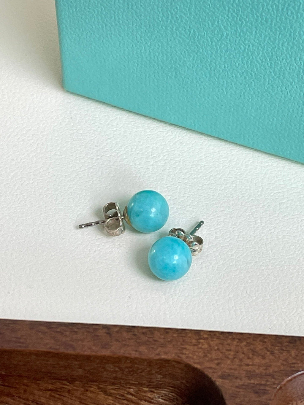 💕 Tiffany & Co. 925 Silver Amazonite Earrings #15818