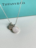 💕 Tiffany & Co. 925 Silver Circle Duo Necklace #16257