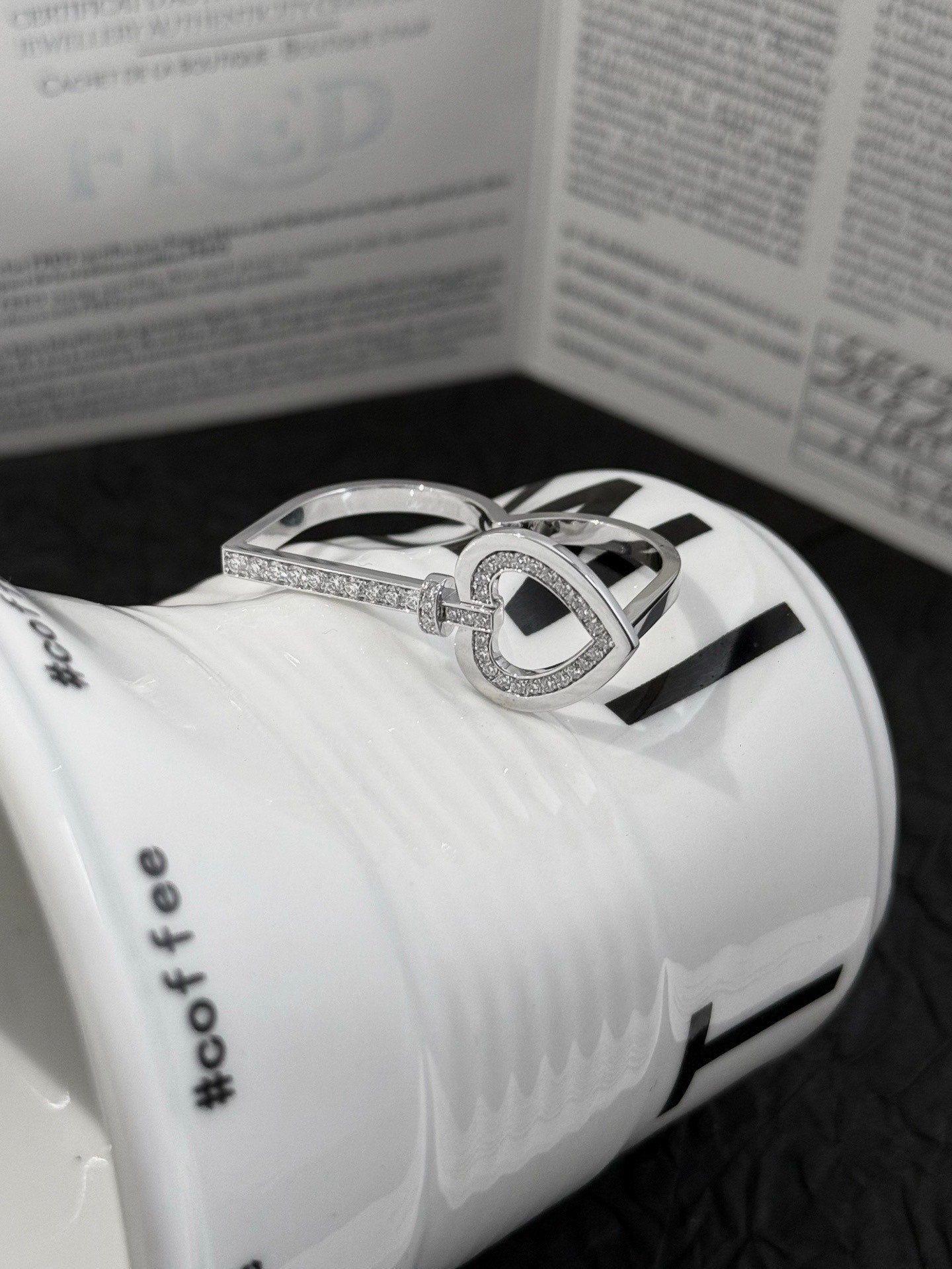 💕 Fred Pretty Woman Duo Ring (size 53, 51) 18k White Gold & Diamond #16053