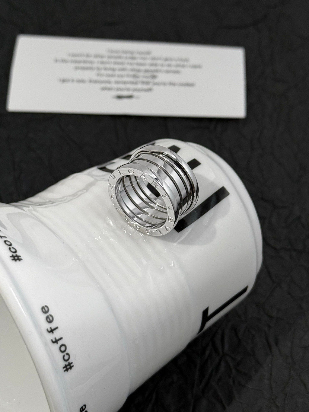 💕 BVLGARI B.Zero1 Ring (size 51) 18k White Gold #16194