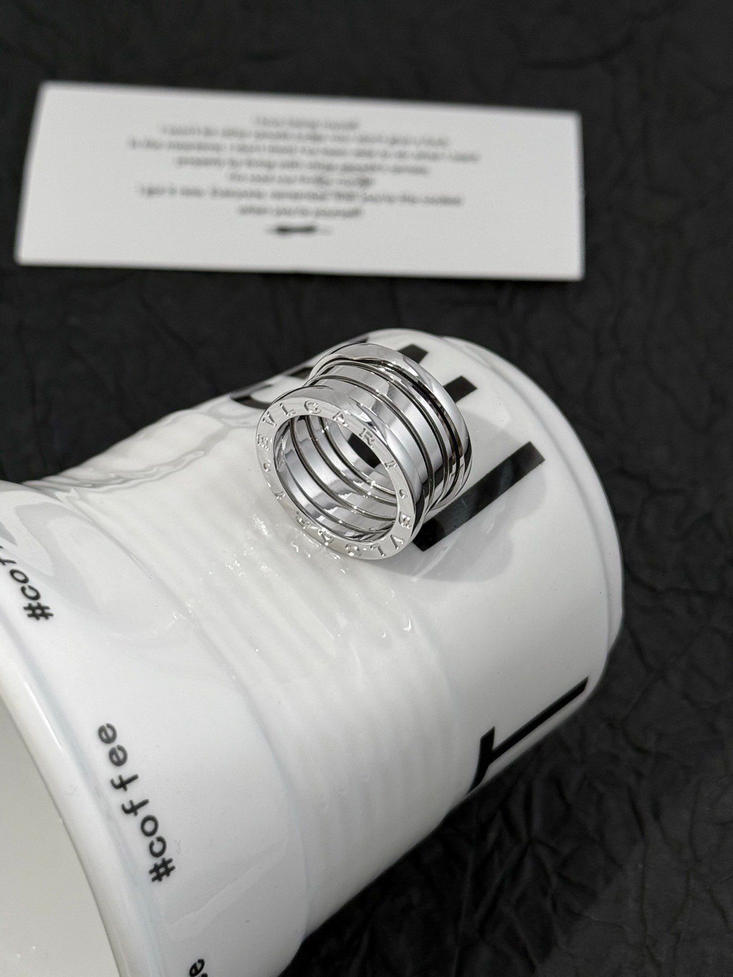 💕 BVLGARI B.Zero1 Ring (size 51) 18k White Gold #16194