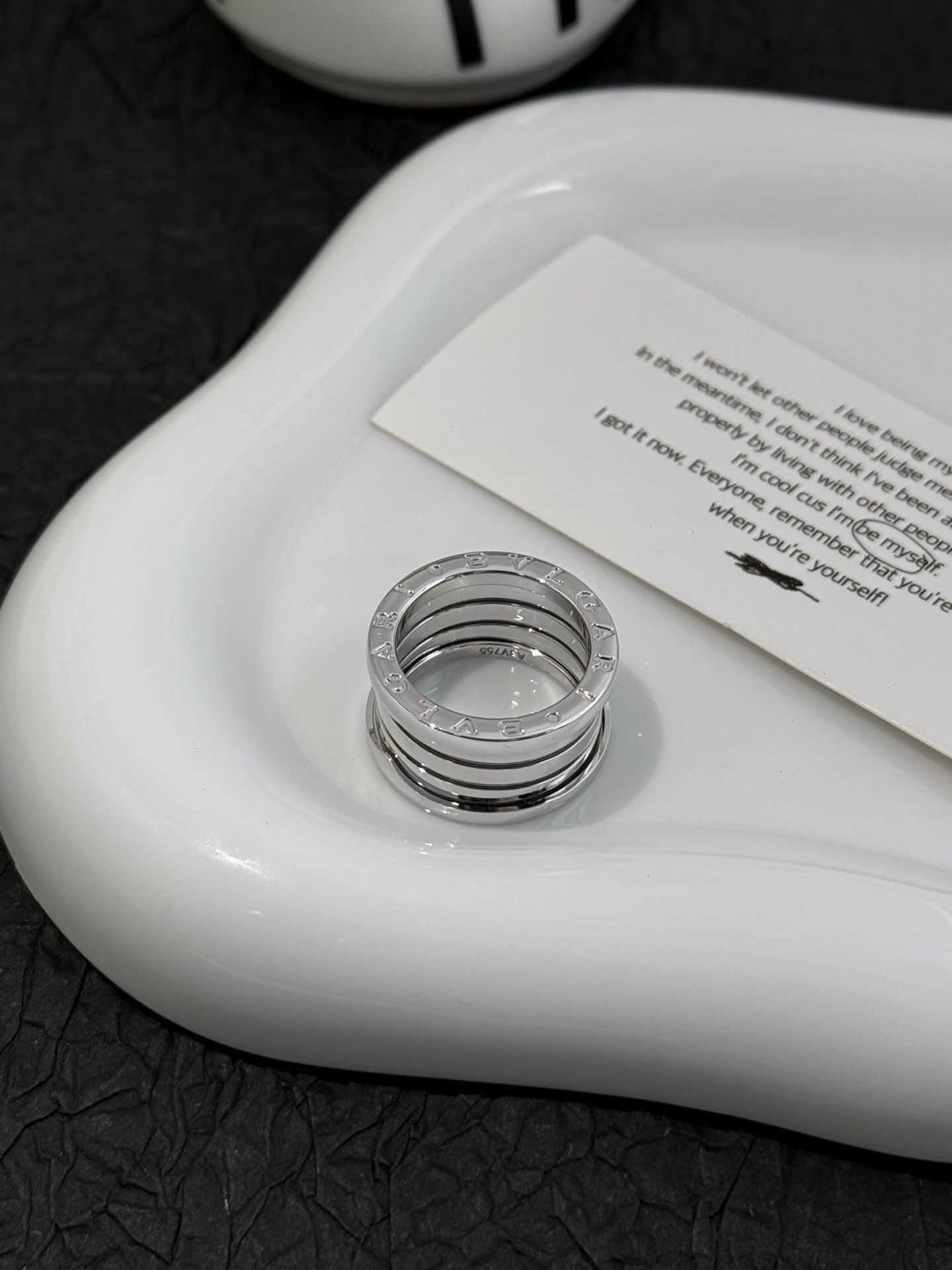 💕 BVLGARI B.Zero1 Ring (size 51) 18k White Gold #16194