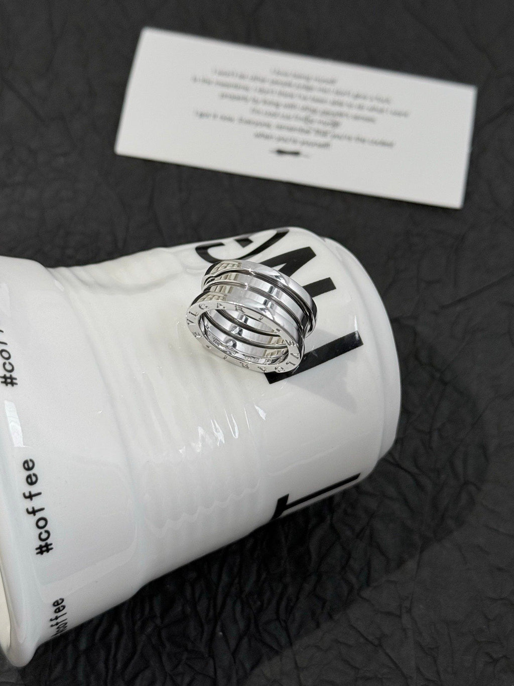 💕 BVLGARI B.Zero1 Ring (size 53) 18k White Gold #16192
