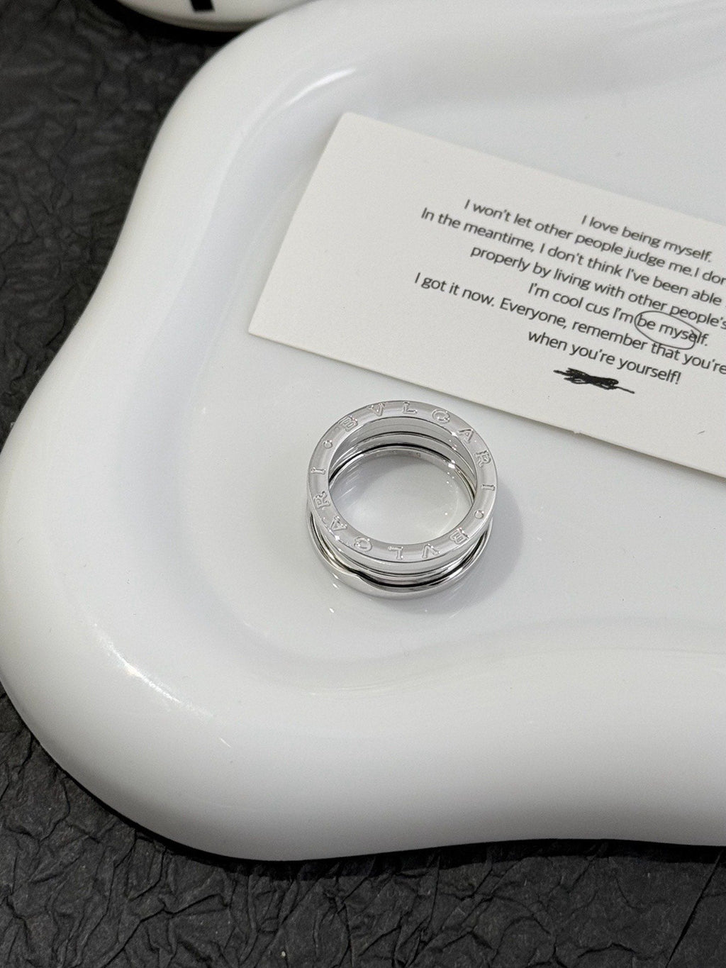 💕 BVLGARI B.Zero1 Ring (size 53) 18k White Gold #16192