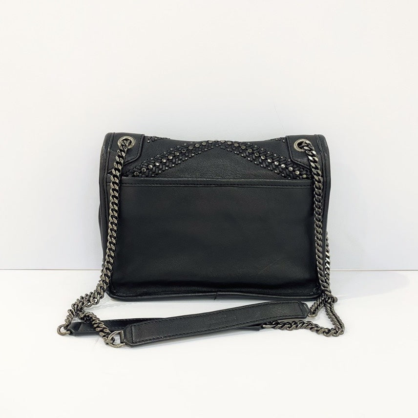YSL Niki black studs lambskin small size bag