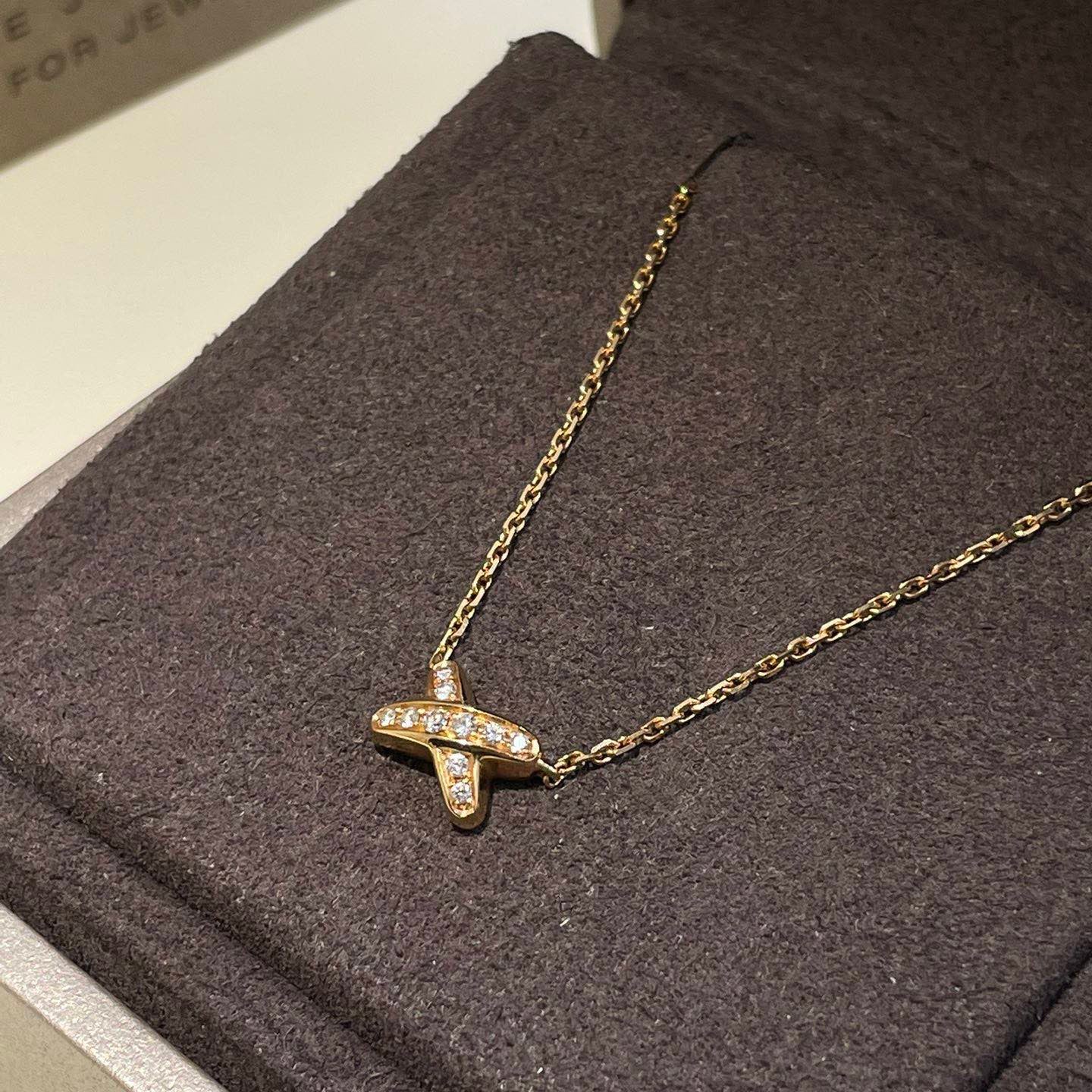 💕 Chaumet Jeux de Liens Necklace, 18k Gold & Diamond #16335
