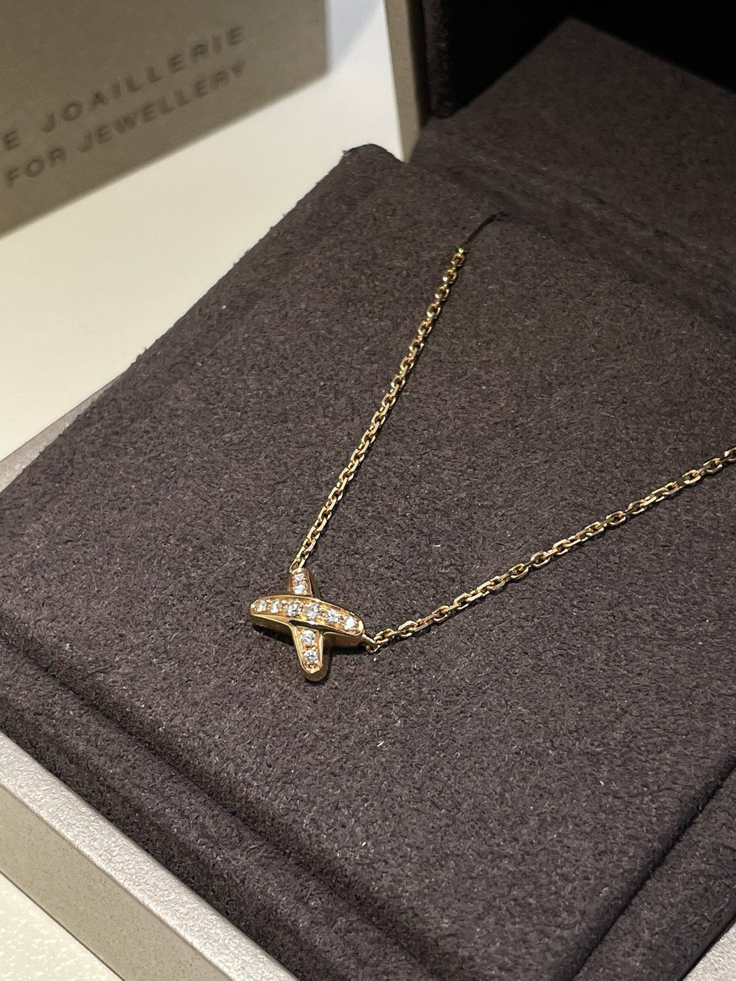 💕 Chaumet Jeux de Liens Necklace, 18k Gold & Diamond #16335