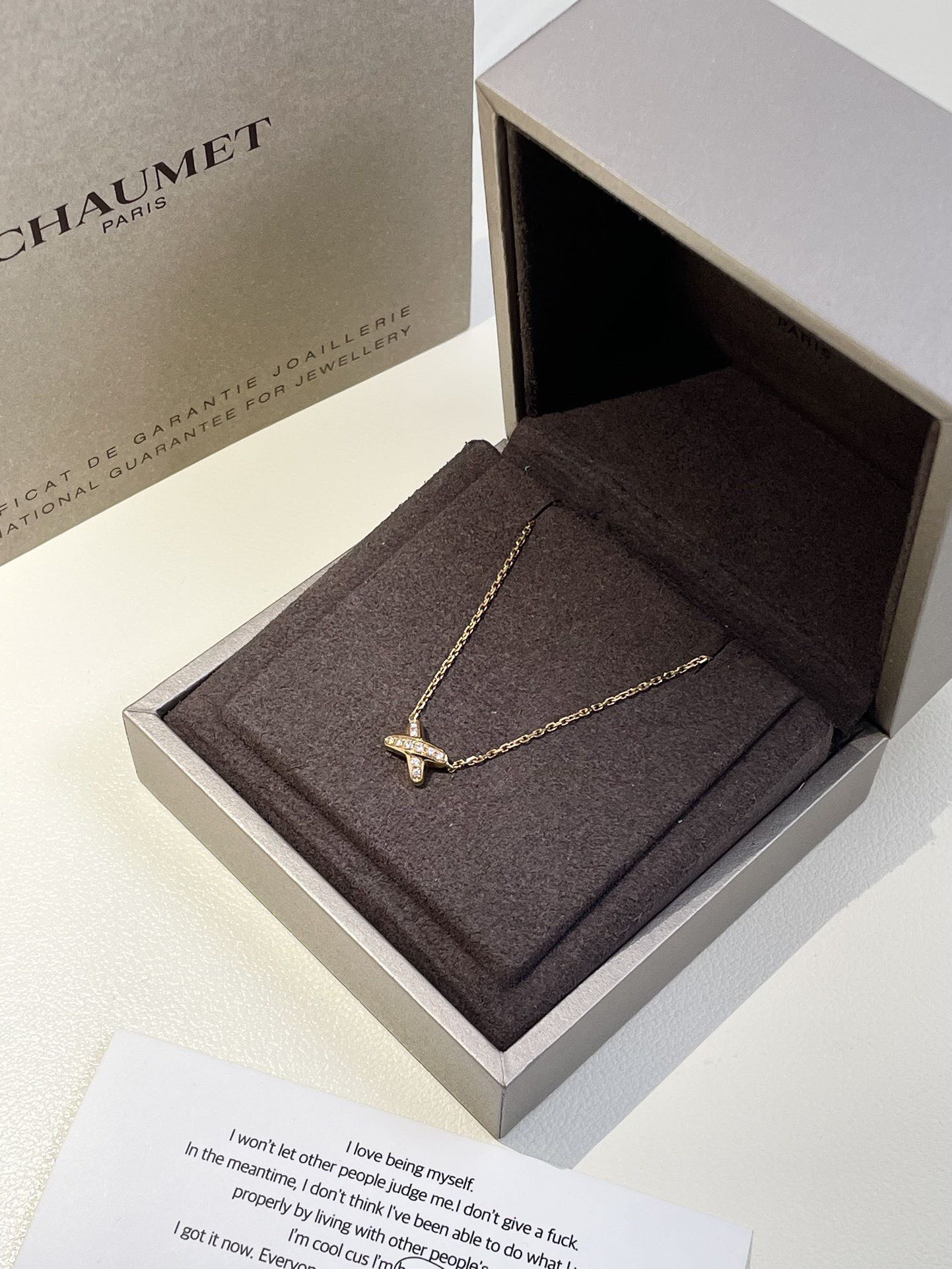 💕 Chaumet Jeux de Liens Necklace, 18k Gold & Diamond #16335