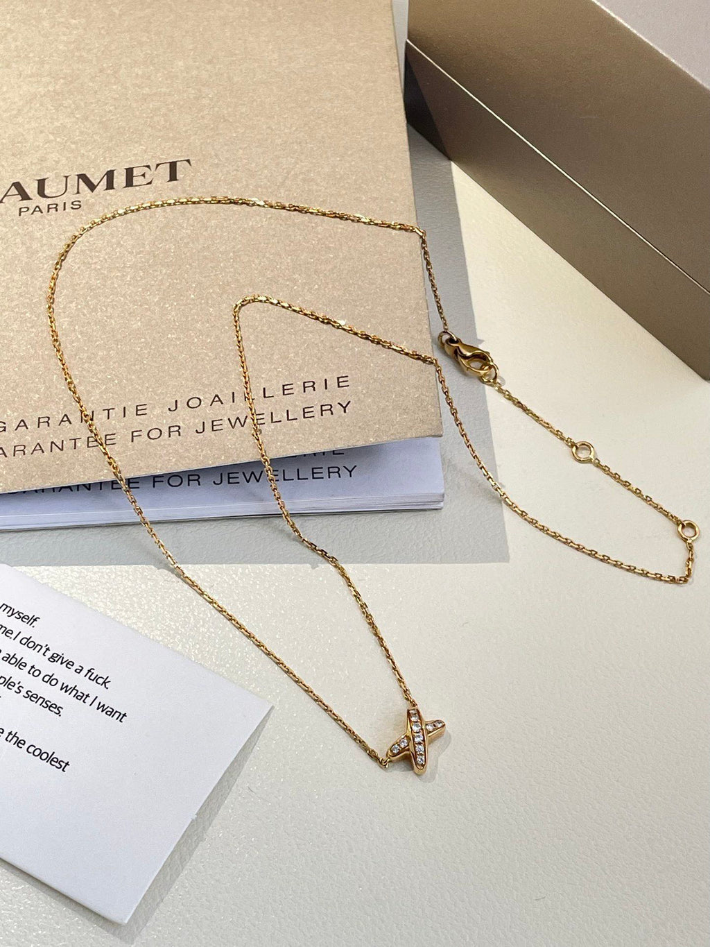 💕 Chaumet Jeux de Liens Necklace, 18k Gold & Diamond #16335