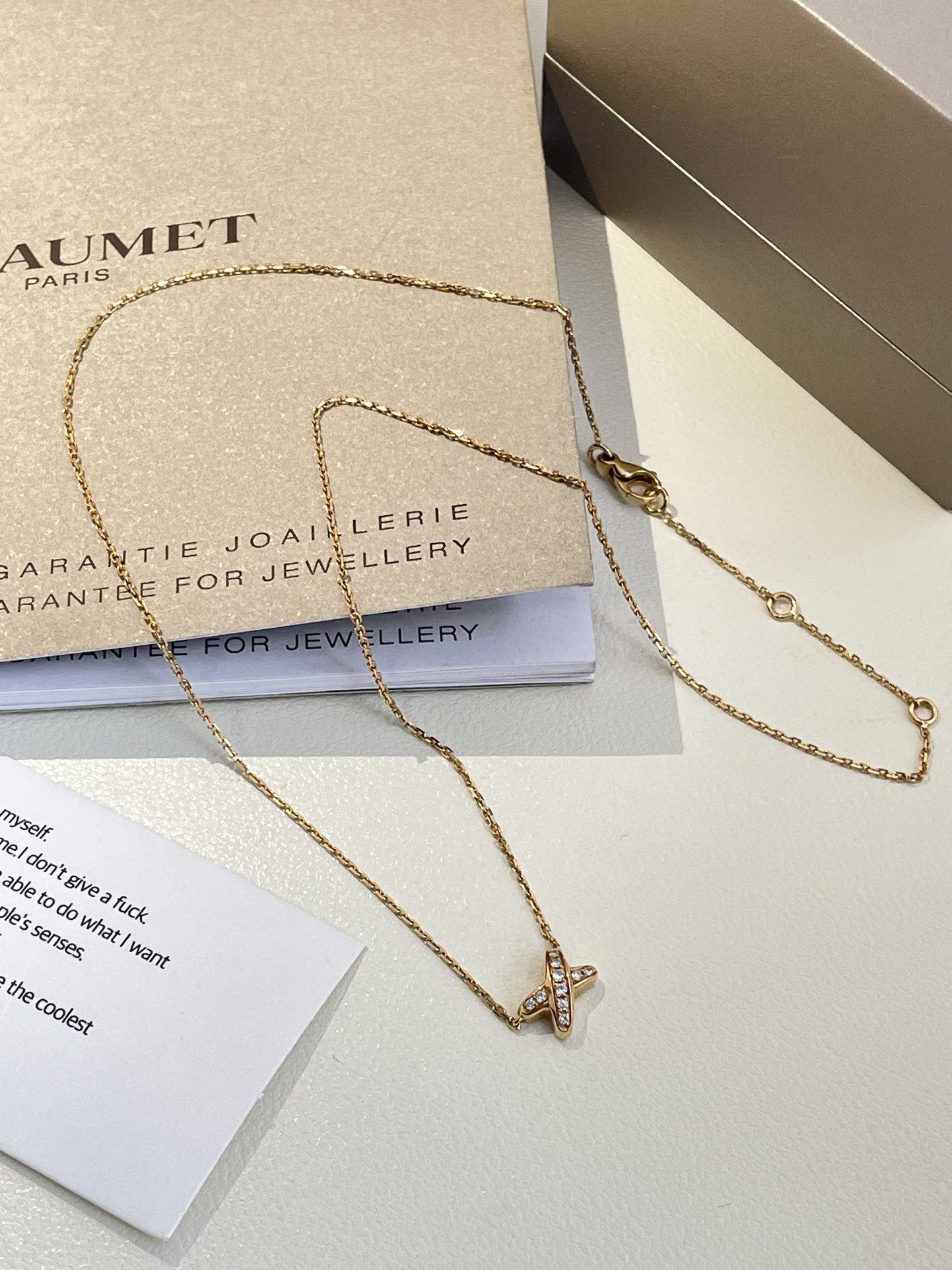 💕 Chaumet Jeux de Liens Necklace, 18k Gold & Diamond #16335