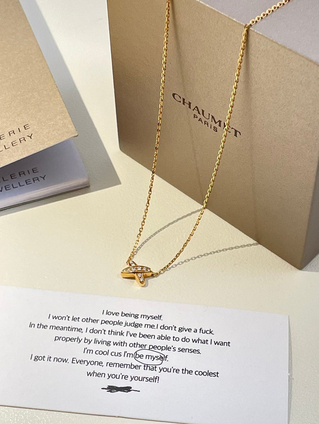 💕 Chaumet Jeux de Liens Necklace, 18k Gold & Diamond #16335