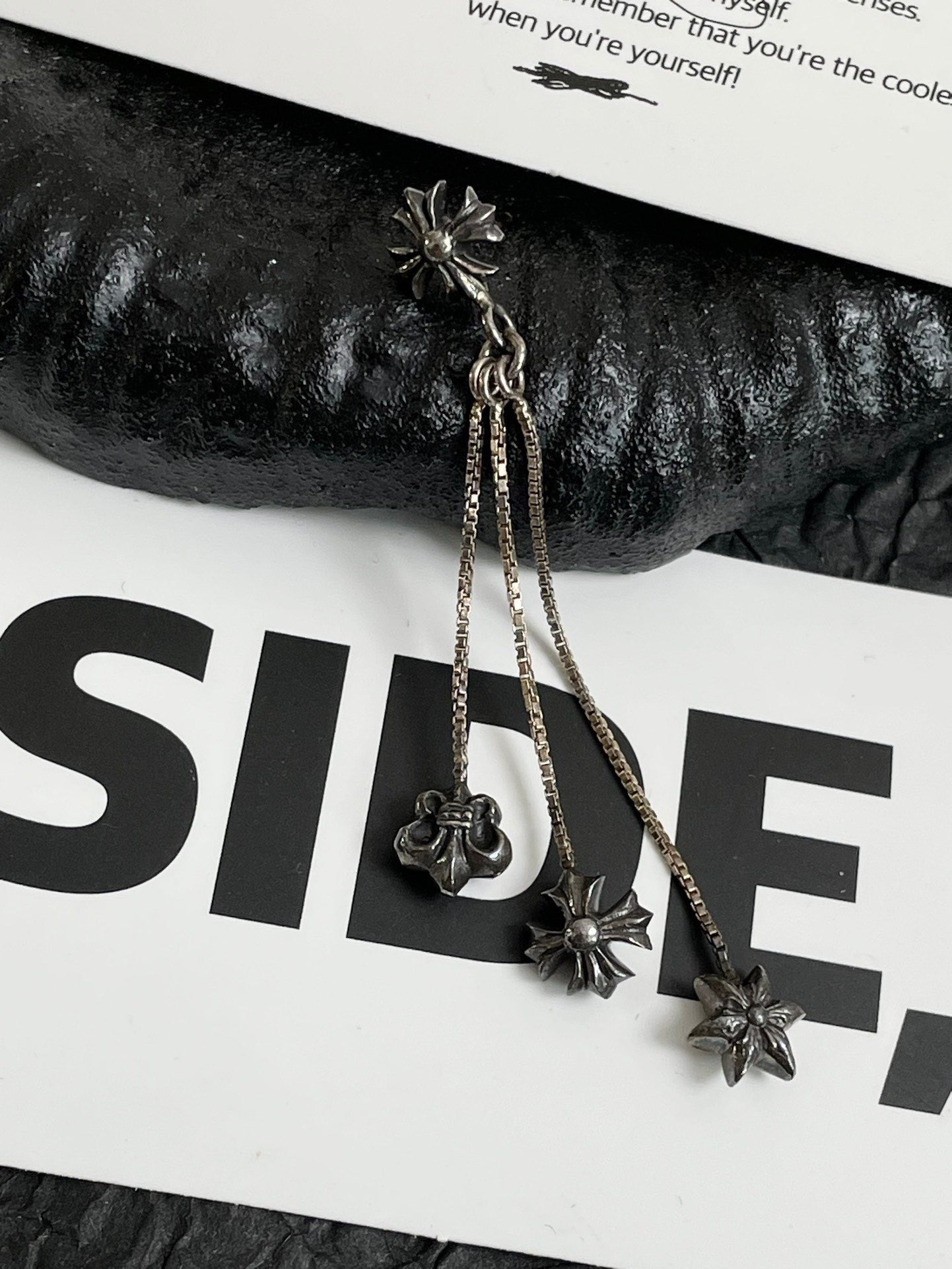 💕 Chrome Hearts JoJo Dangle Earring, 925 Silver #16320