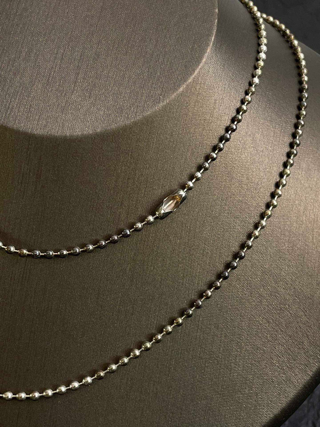 💕 Chrome Hearts Beads Necklace (74cm) 925 Silver #16500