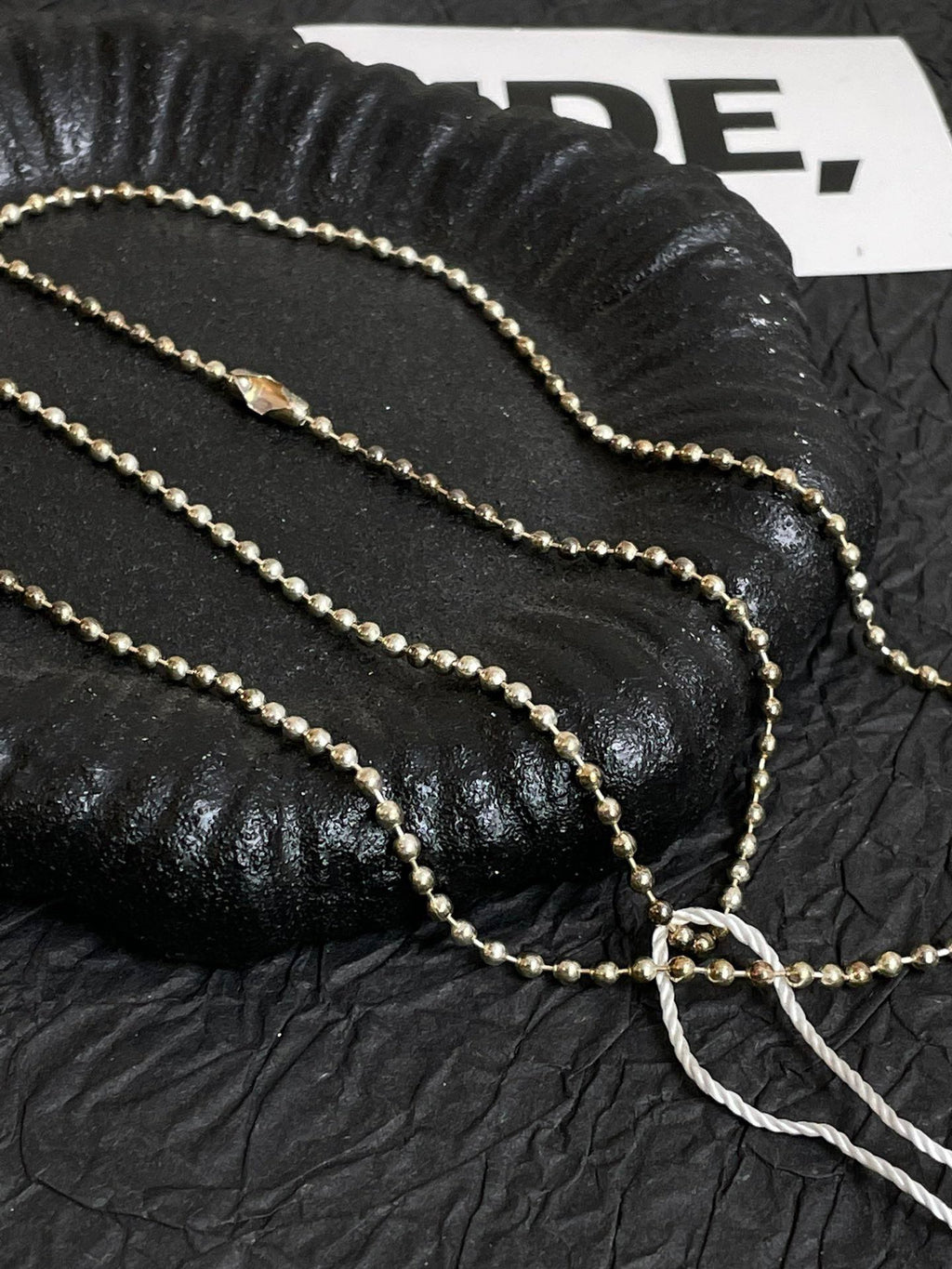 💕 Chrome Hearts Beads Necklace (74cm) 925 Silver #16500