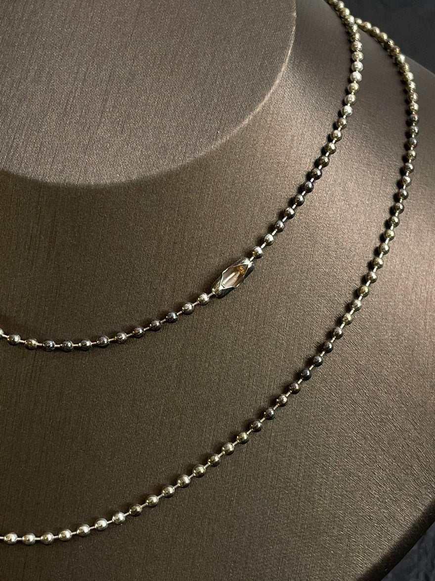 💕 Chrome Hearts Beads Necklace (74cm) 925 Silver #16500