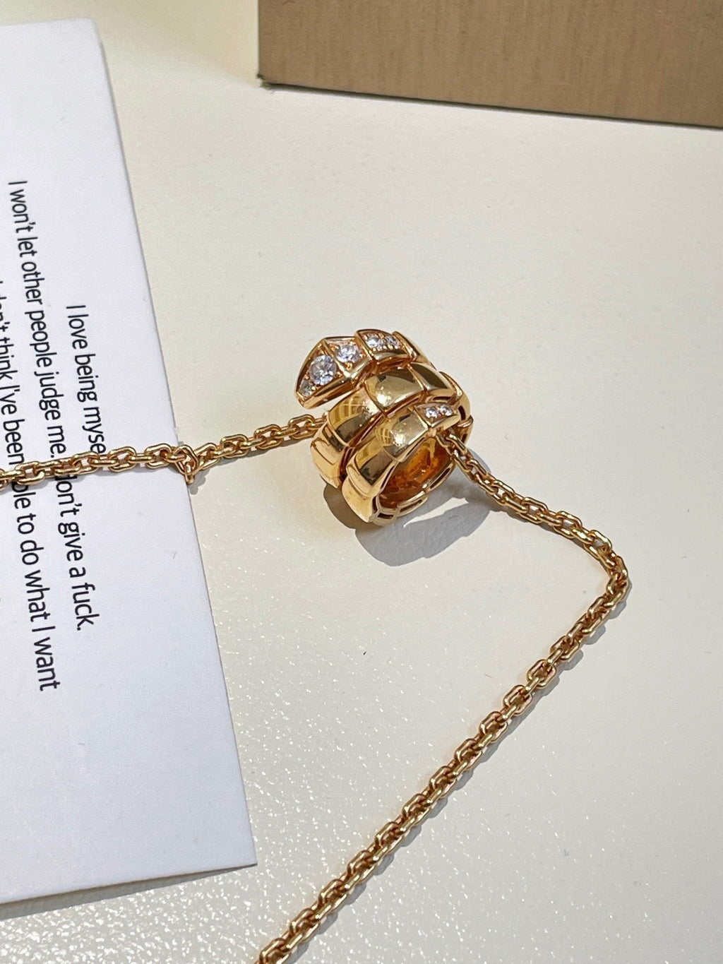 💕 BVLGARI Serpenti Necklace 18k Gold & Diamonds #16352