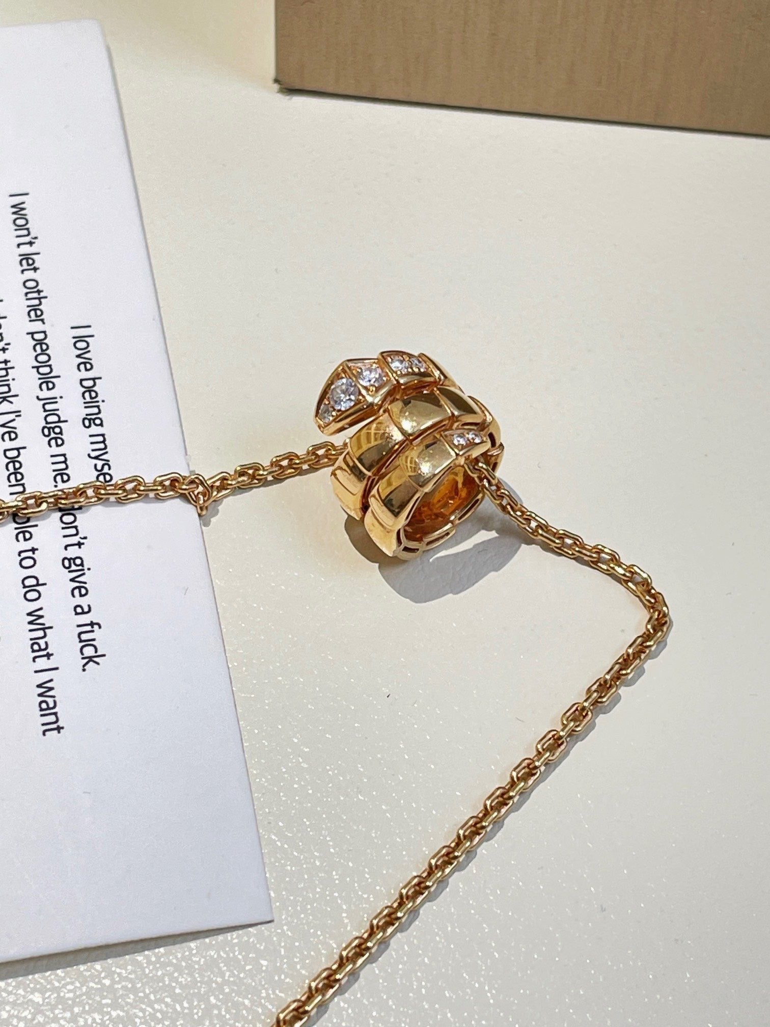 💕 BVLGARI Serpenti Necklace 18k Gold & Diamonds #16352