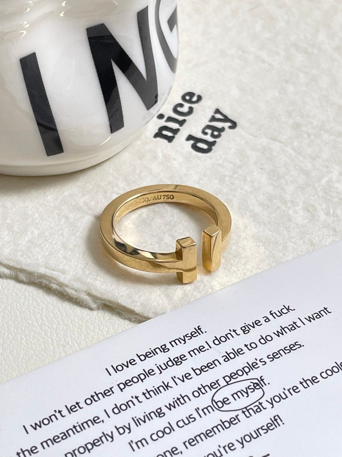 💕 Tiffany & Co. Double T Ring (size 55) #16554