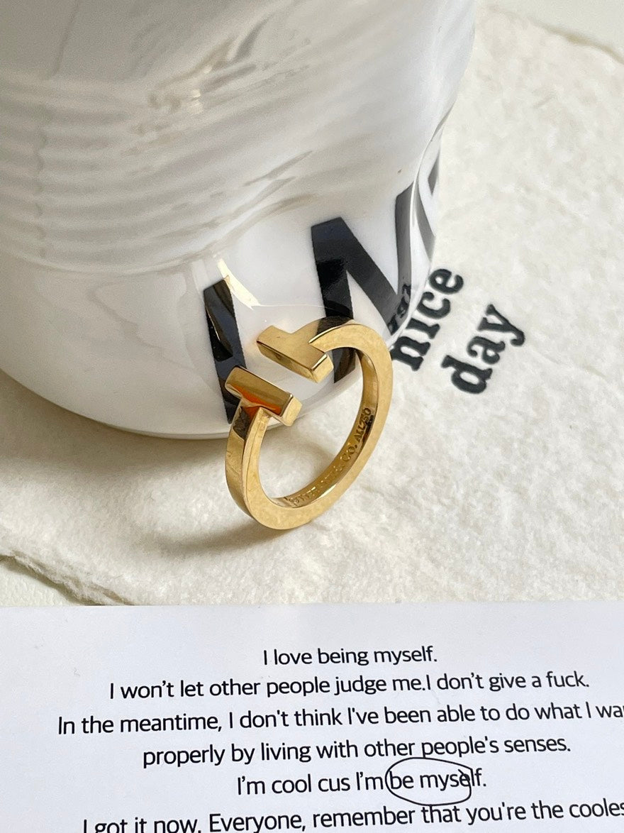 💕 Tiffany & Co. Double T Ring (size 55) #16554