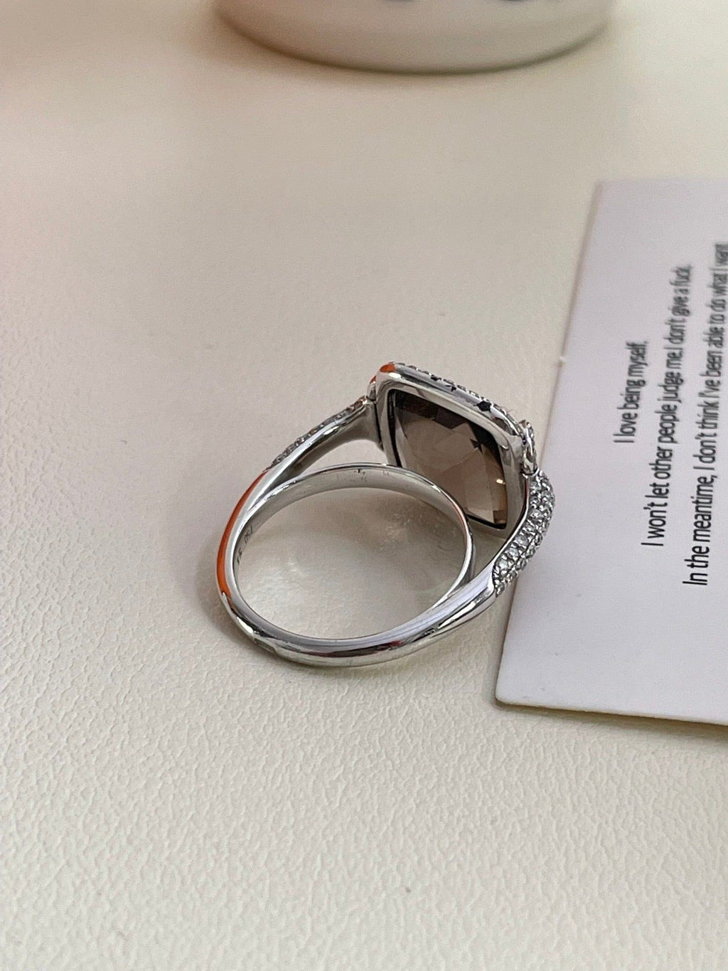 💕 Hermes Deux Anneaux Ring (size 51) 18k White Gold #H0101