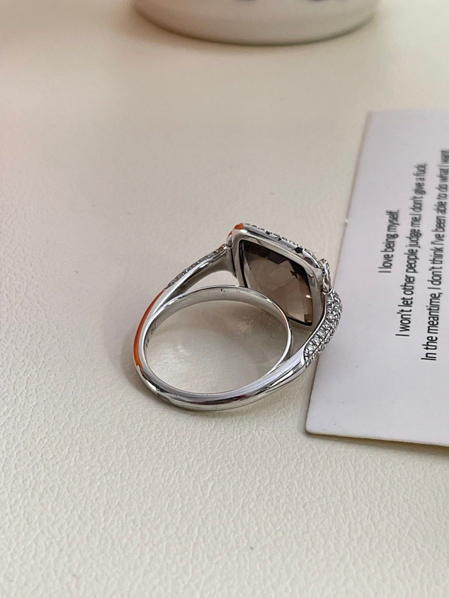 💕 Hermes Deux Anneaux Ring (size 51) 18k White Gold #H0101