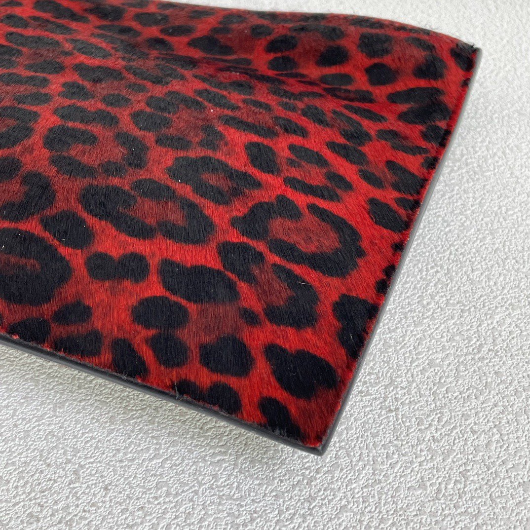 💕 Balenciaga Leopard Print Pony Hair Hand Pouch #16455