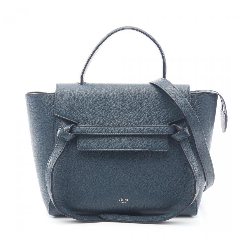   CELINE BELT BAG MICRO belt bag micro 2WAY Handbag leather dark blue 1062673 - Condition A.
