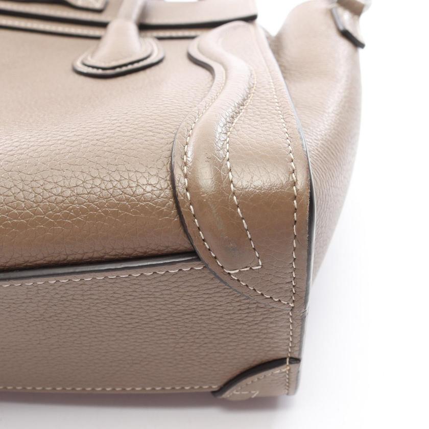 CELINE luggage nano shopper 2WAY Handbag leather Gray brown 1061290 - Condition B