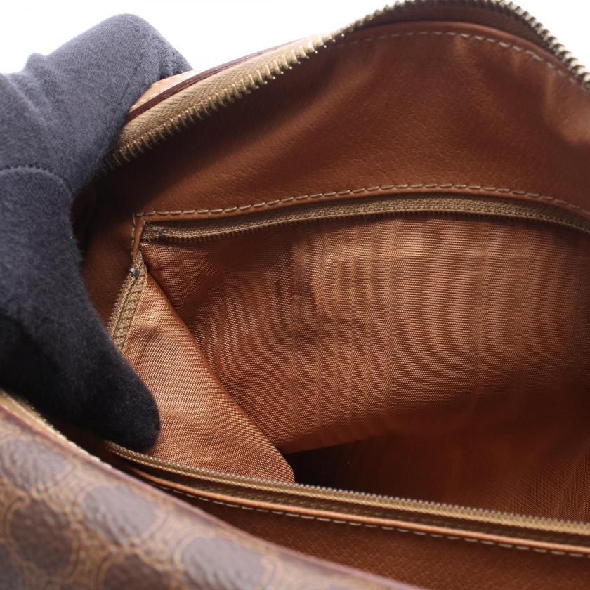 CELINE Macadam 2WAY mini boston bag PVC leather Brown Dark brown 1064278 - Condition B