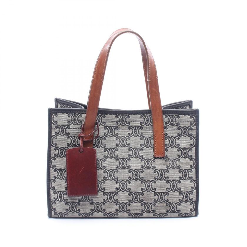   CELINE paris macadam Handbag tote bag canvas leather black Brown 1064276 - Condition B.