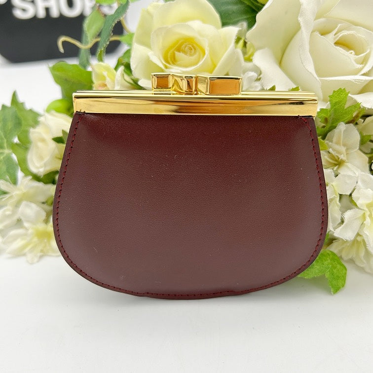 Cartier Must de Cartier Bordeaux Leather Kiss Lock Coin Purse ca0909kc