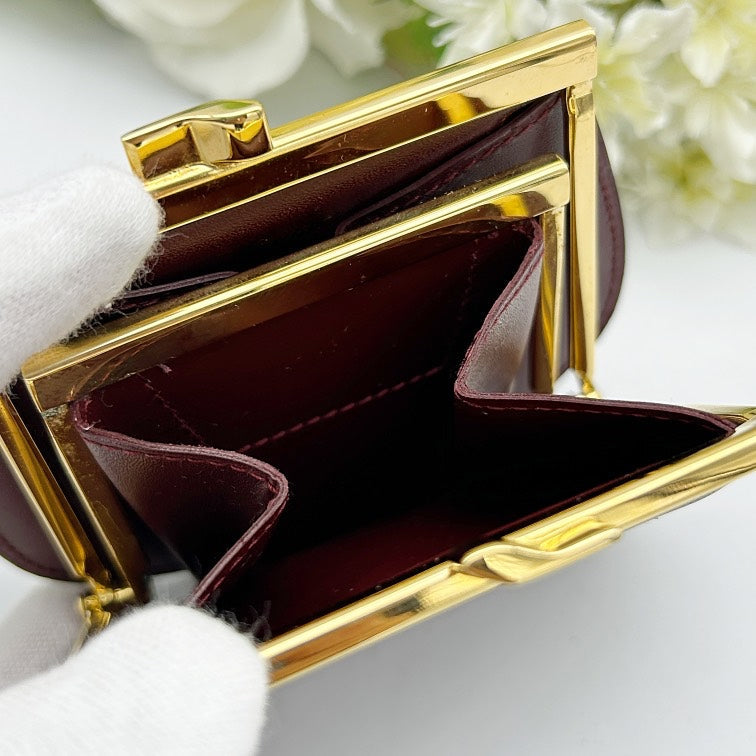 Cartier Must de Cartier Bordeaux Leather Kiss Lock Coin Purse ca0909kc