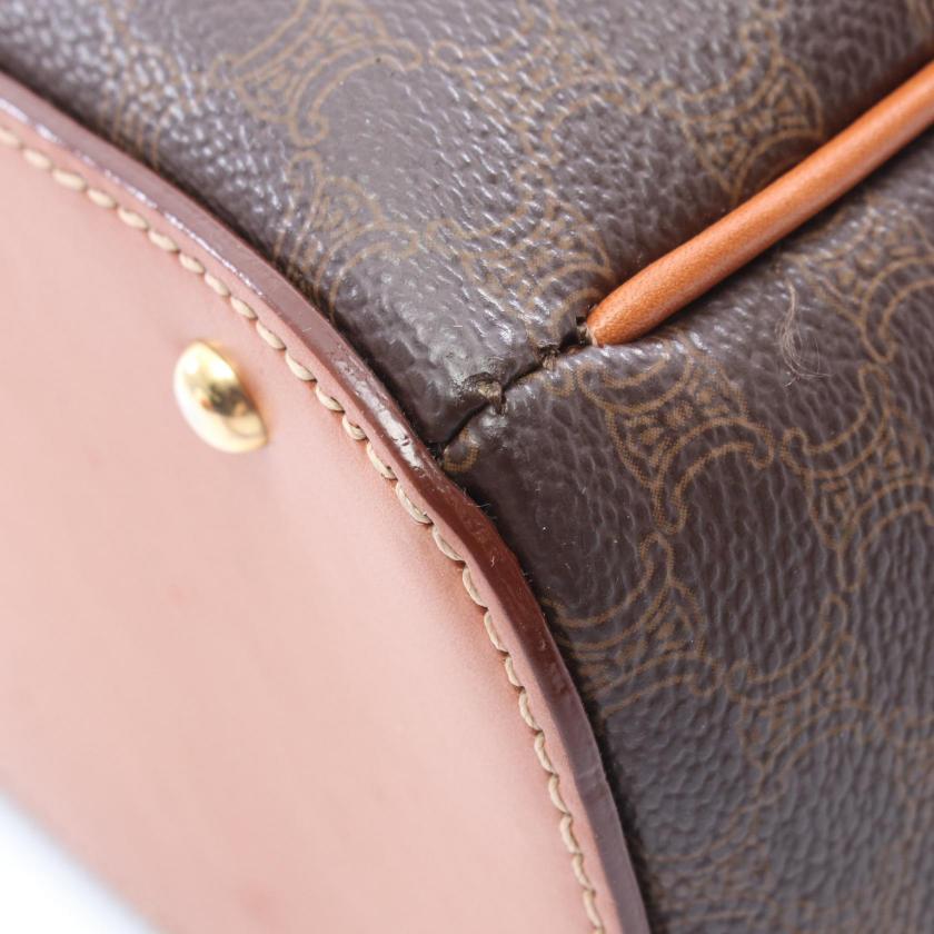 CELINE Macadam Handbag PVC leather Dark brown Brown 1066686 - Condition B