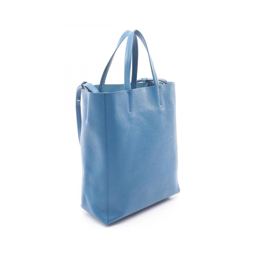 CELINE Vertical Small Hippopotamus 2WAY Handbag tote bag leather blue 1064287 - Condition B