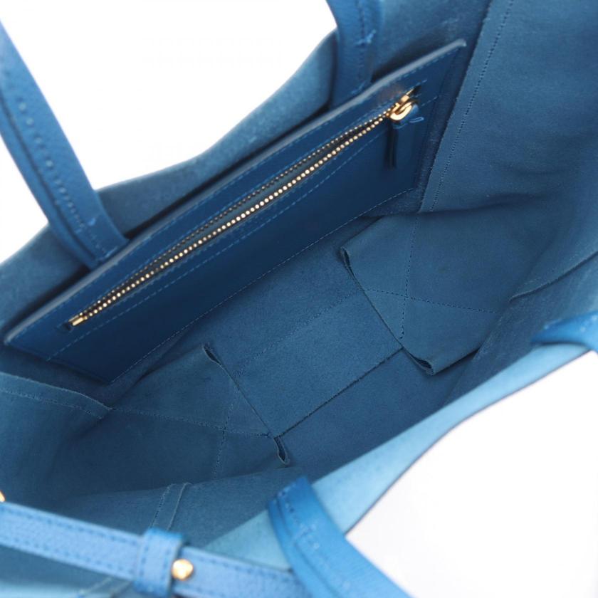 CELINE Vertical Small Hippopotamus 2WAY Handbag tote bag leather blue 1064287 - Condition B