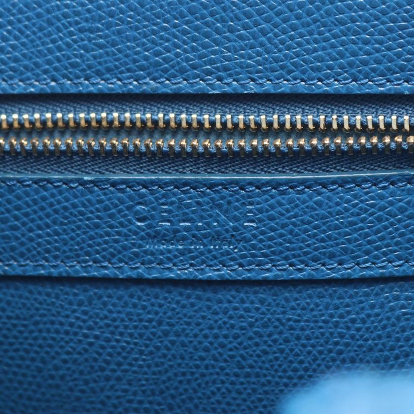 CELINE Vertical Small Hippopotamus 2WAY Handbag tote bag leather blue 1064287 - Condition B
