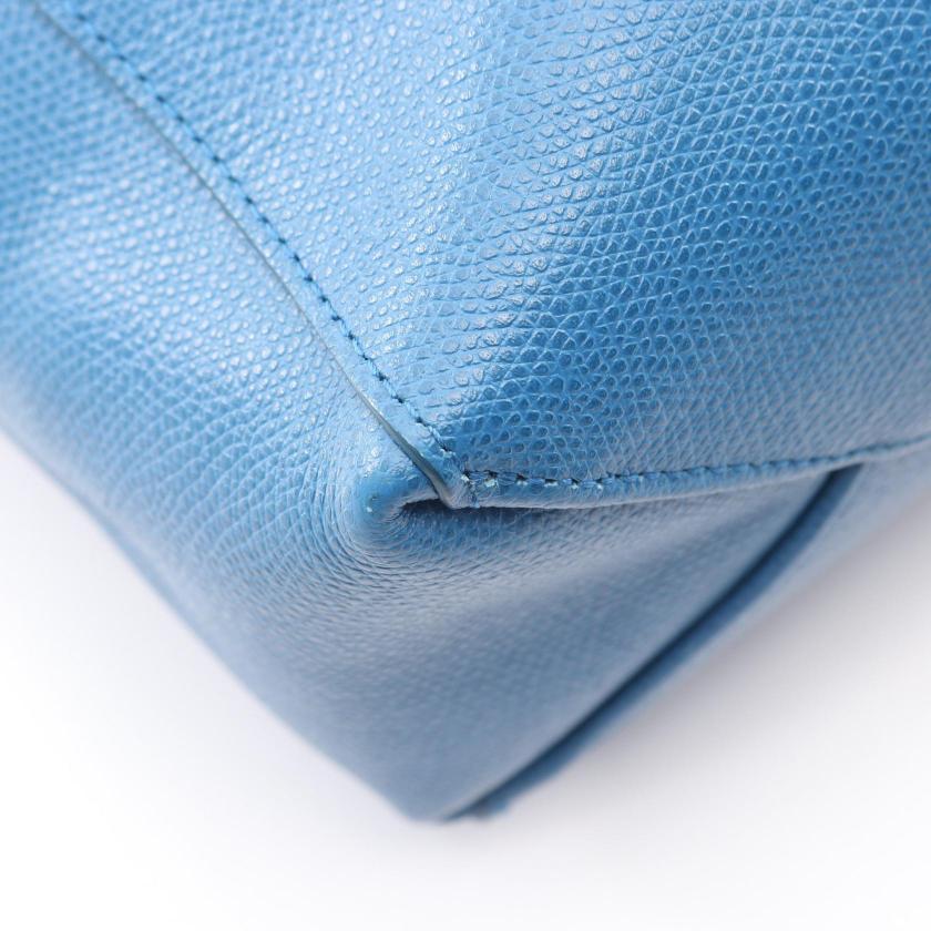 CELINE Vertical Small Hippopotamus 2WAY Handbag tote bag leather blue 1064287 - Condition B