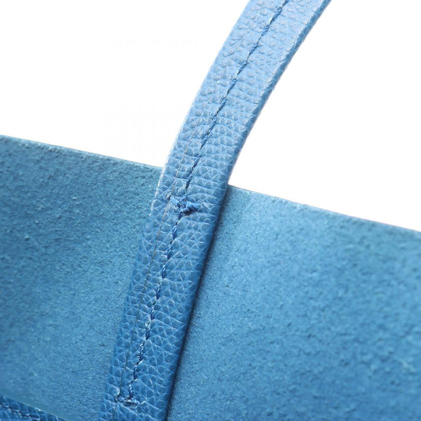 CELINE Vertical Small Hippopotamus 2WAY Handbag tote bag leather blue 1064287 - Condition B