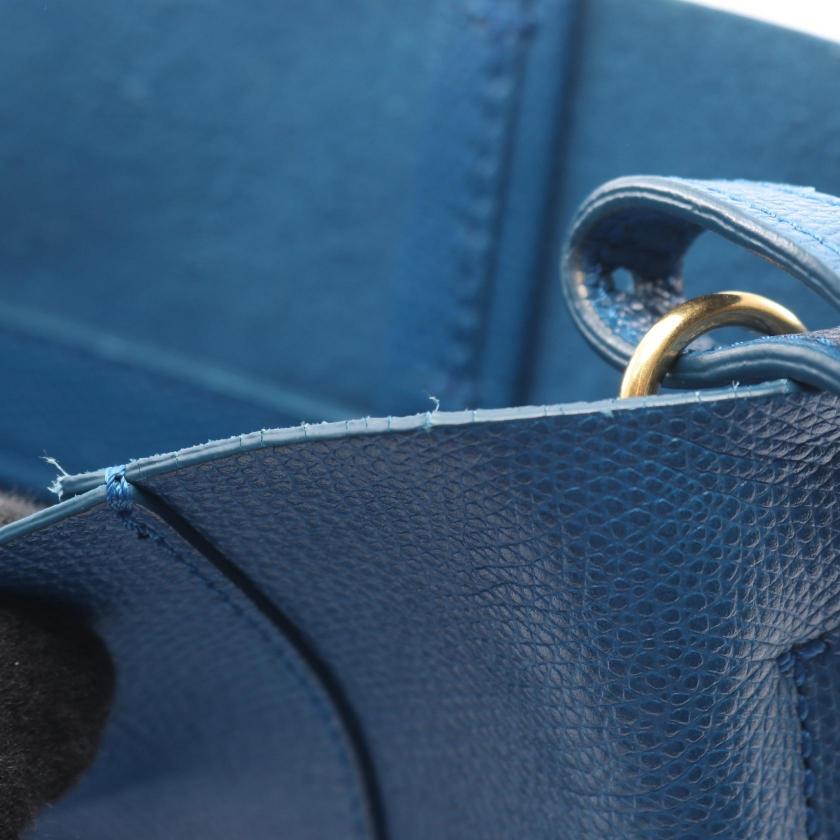 CELINE Vertical Small Hippopotamus 2WAY Handbag tote bag leather blue 1064287 - Condition B