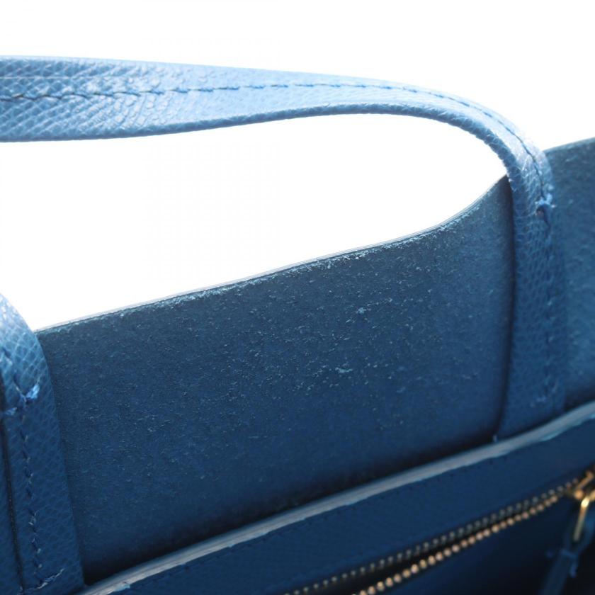 CELINE Vertical Small Hippopotamus 2WAY Handbag tote bag leather blue 1064287 - Condition B