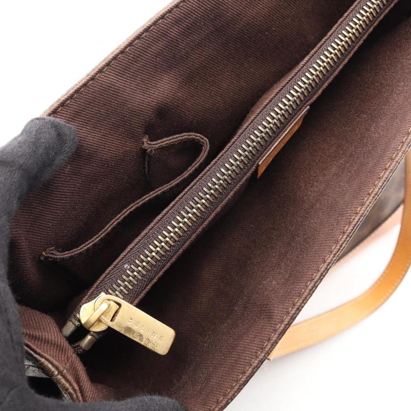 CELINE Macadam Handbag tote bag PVC leather Dark brown light brown 1067301 - Condition B