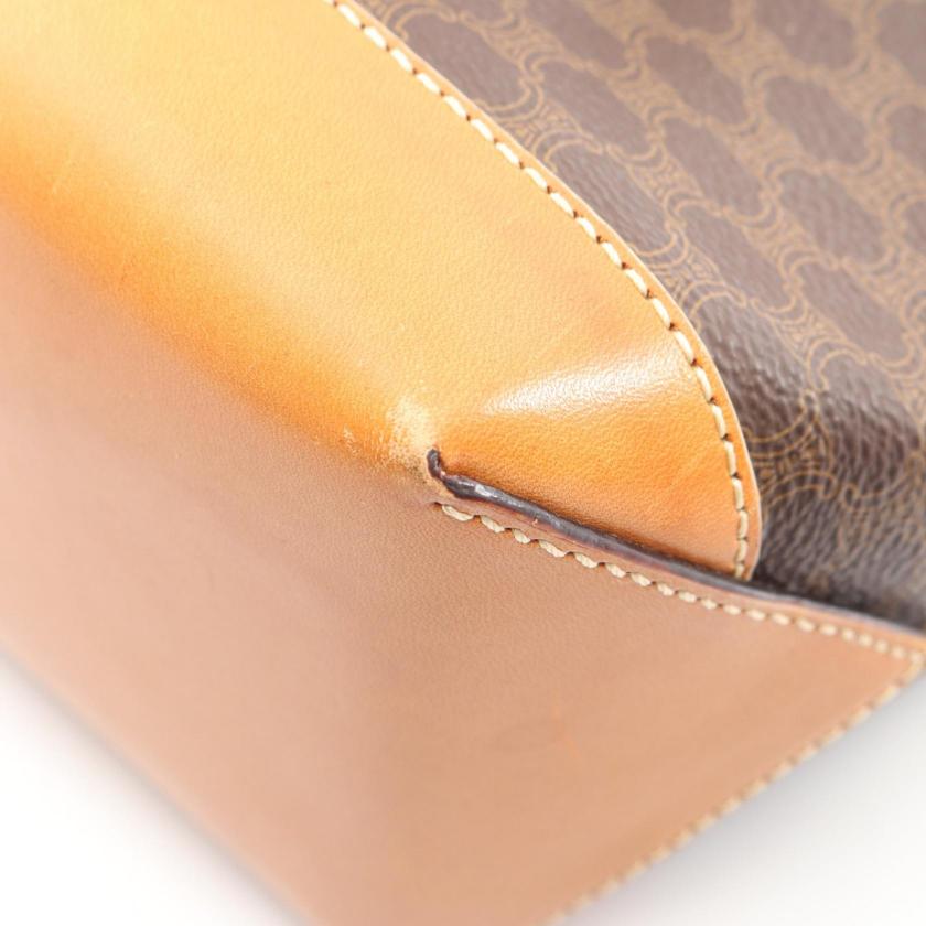 CELINE Macadam Handbag tote bag PVC leather Dark brown light brown 1067301 - Condition B